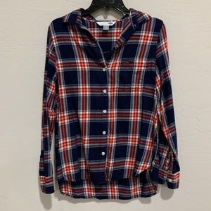 Blue and Red Plaid Button Down